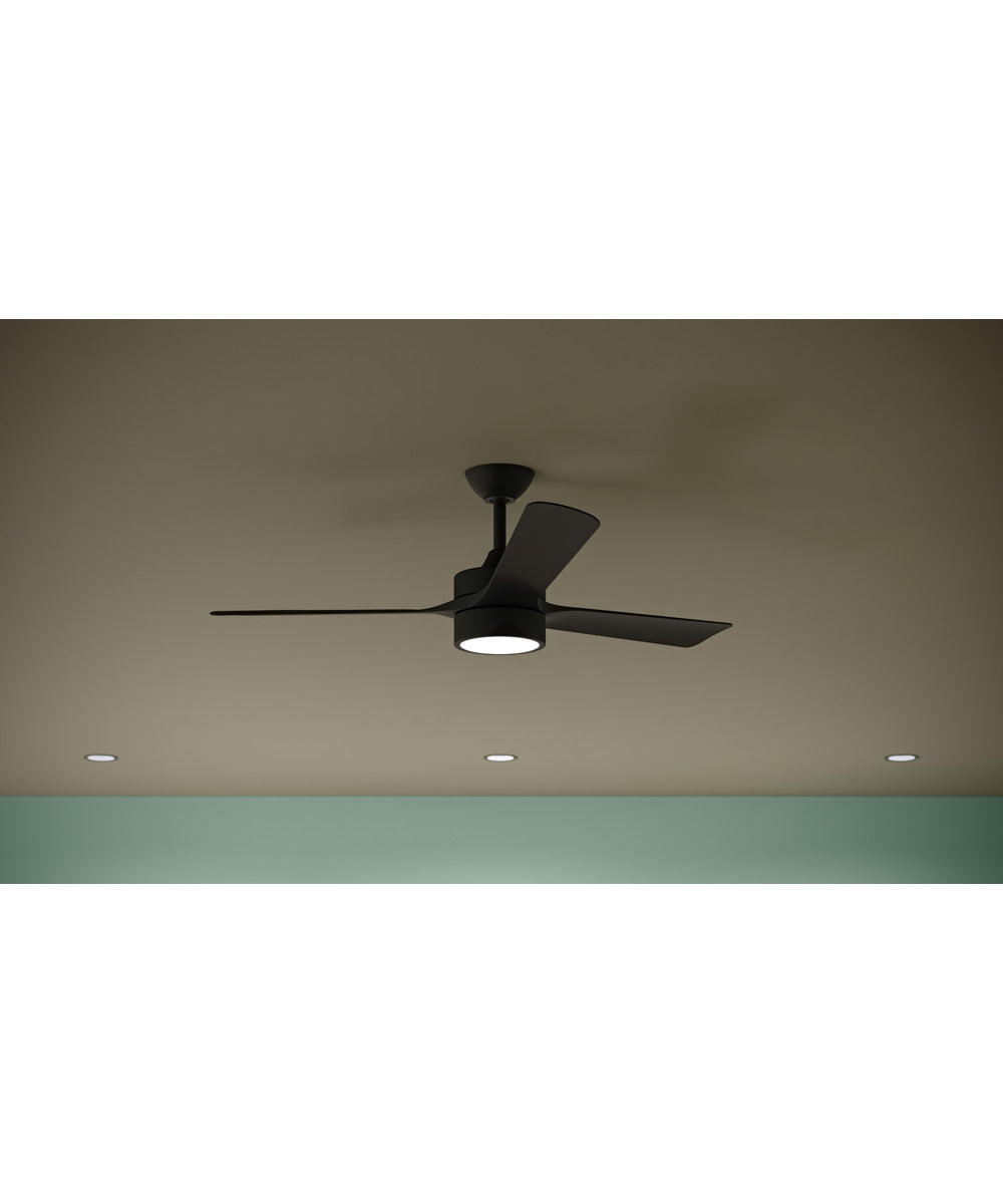 Axion II 52 in. 3-Blade Modern LED Ceiling Fan Matte Black