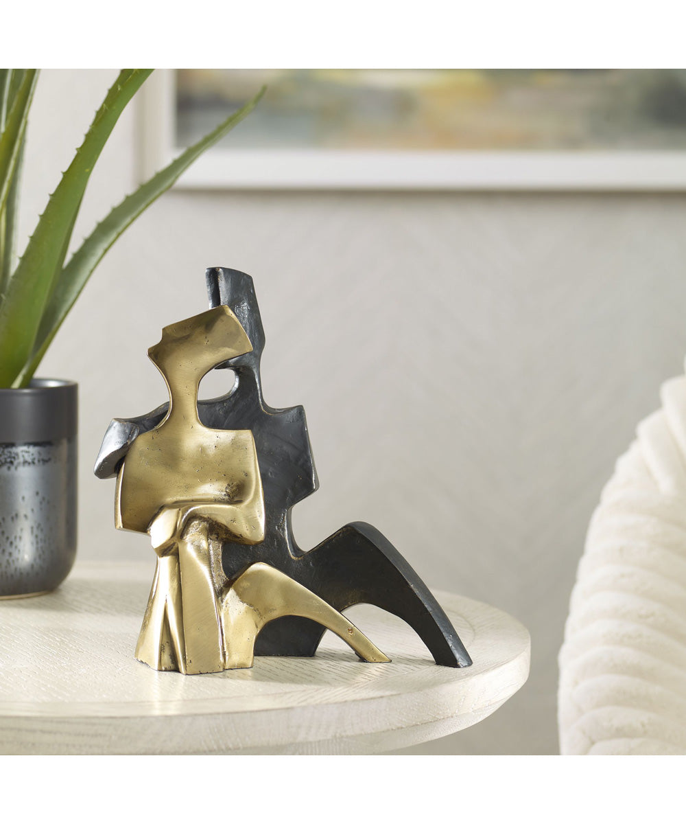 Affection Bronze Gold Sculpture, Set of 2