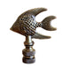 Angel Fish Lamp Finial Antique Brass, 2.3"h