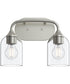 Ilia 2-Light Bath Vanity with Clear Glass Shade Brushed Nickel