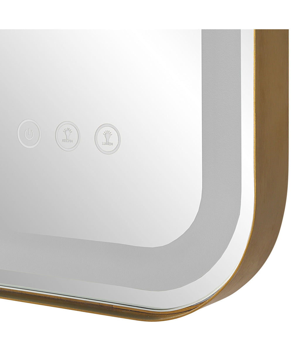 Crofton Lighted Brass Vanity Mirror