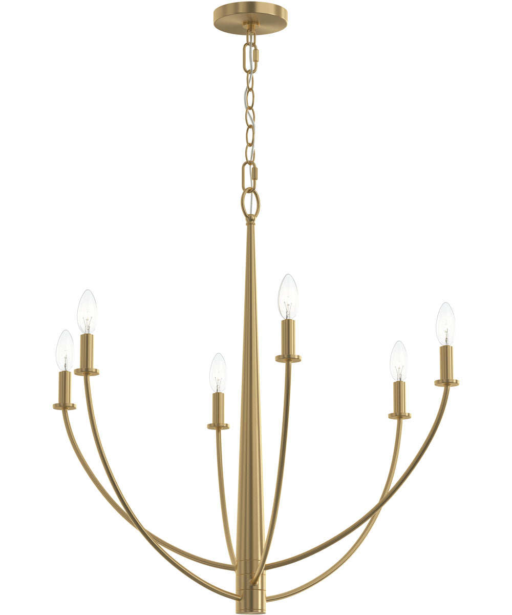 Jheni 6-Light Chandelier Brushed Gold