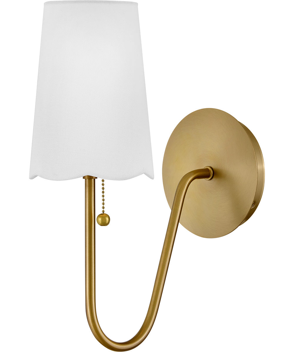 Bliss 1-Light Medium Single Light Sconce in Lacquered Brass