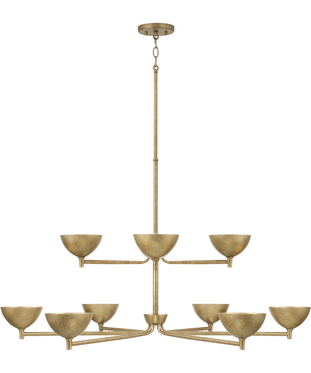 Francesca 10-Light Chandelier Feathered Gold