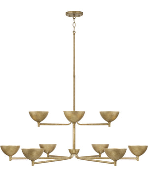 Francesca 10-Light Chandelier Feathered Gold