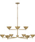 Francesca 10-Light Chandelier Feathered Gold