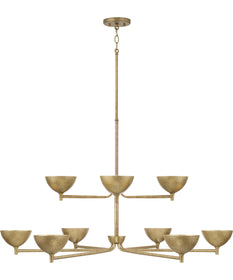 Francesca 10-Light Chandelier Feathered Gold