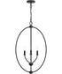 Jheni 3-Light Foyer Pendant Matte Black