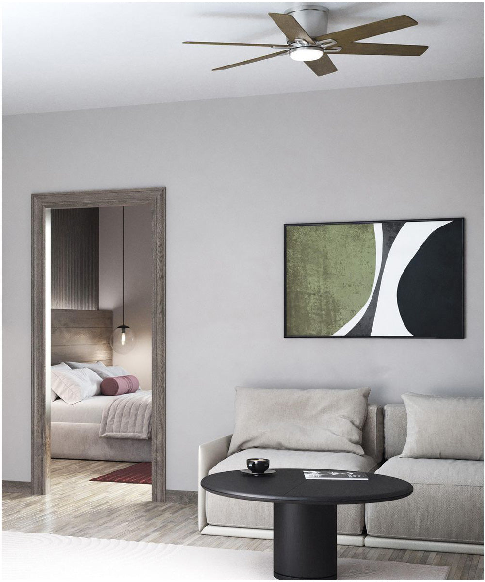Bexar 54 in. 6-Blade Ceiling Fan with Integrated LED Light Brushed Nickel