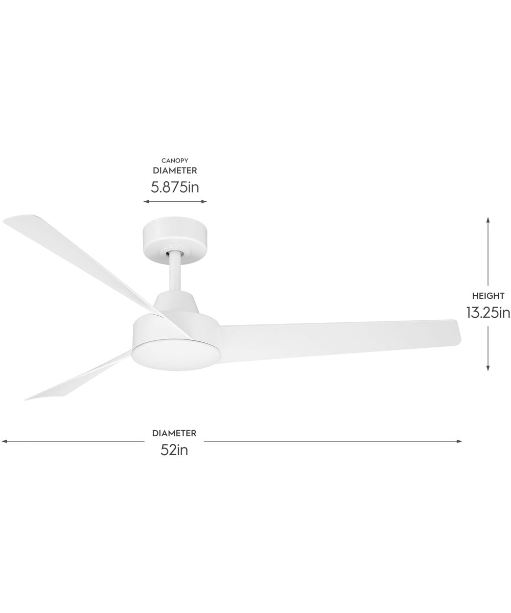 Rizo 52-in. 3-Blade Modern Ceiling Fan Matte White
