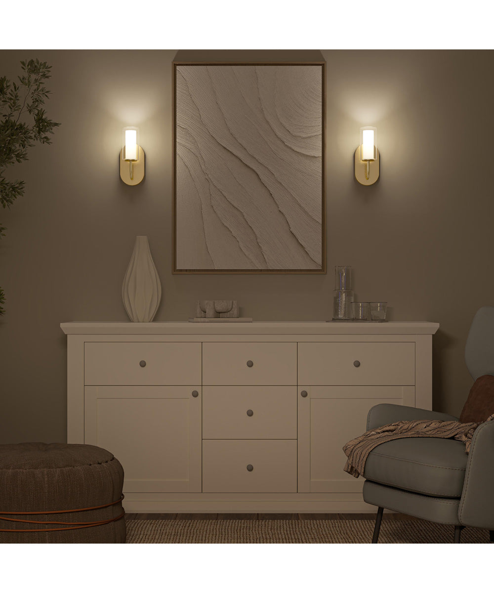 Mack 1-Light Wall Sconce with Layered Glass Shade Brushed Gold