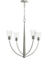 Jheni 4-Light Chandelier with Clear Glass Shades Brushed Nickel