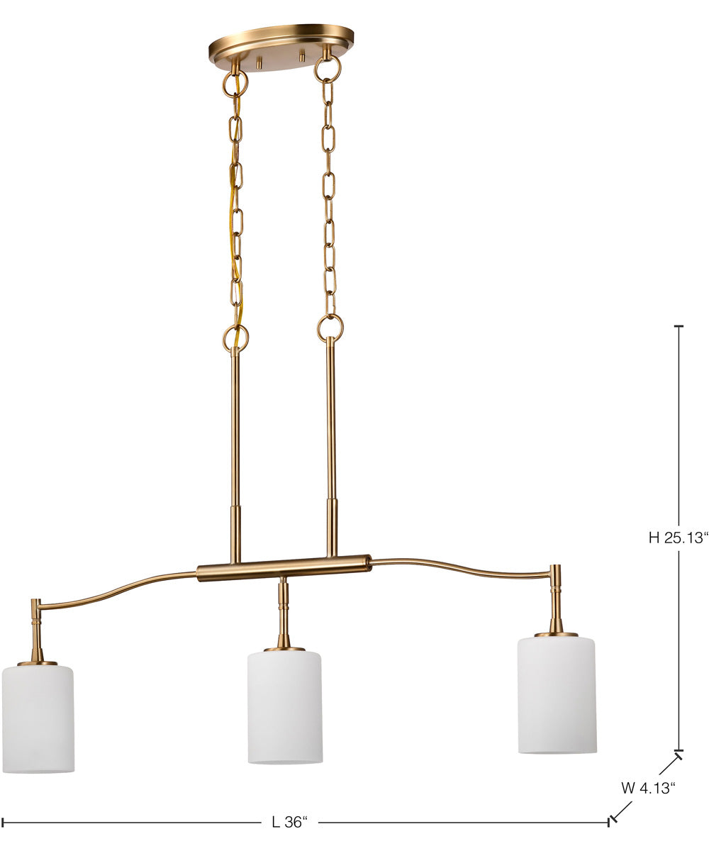Liam 3-Light Pendant Burnished Brass