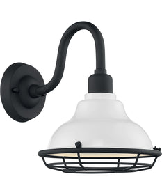 12"H Newbridge 1-Light Outdoor Gloss White / Textured Black