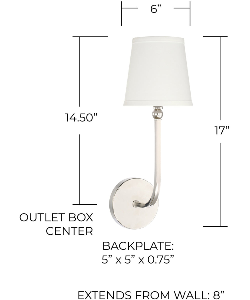 Dawson 1-Light Sconce Polished Nickel