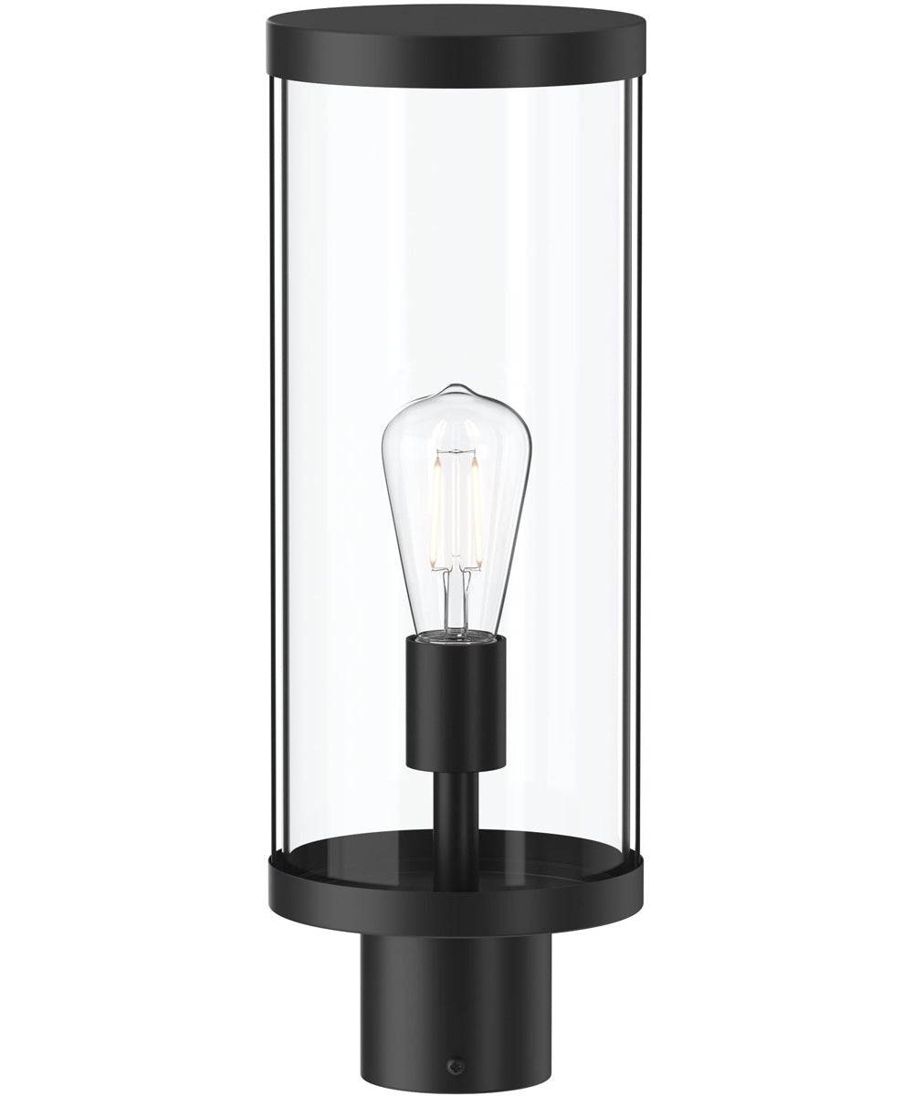 Kagen Outdoor Post Light with Clear Glass Panels Matte Black