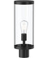 Kagen Outdoor Post Light with Clear Glass Panels Matte Black