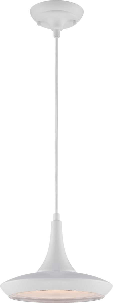 11"W Fantom 1-Light Pendant White