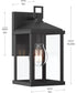 Cantley Small Outdoor Wall Lantern with Clear Glass Panels Matte Black