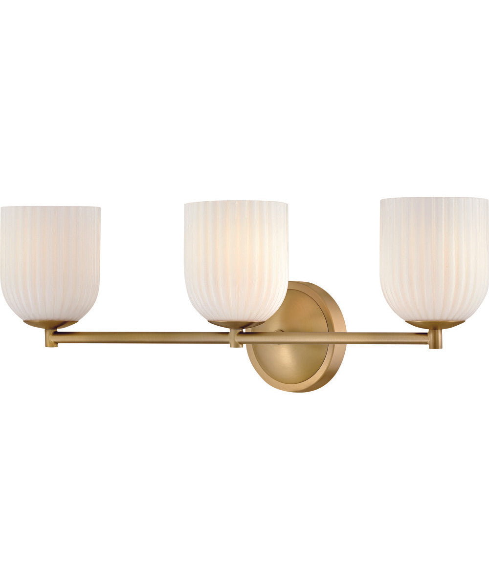 Ava 3-Light Medium Three Light Vanity in Lacquered Brass