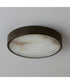 Slab 7 inch LED Alabaster Flush Mount Dark Bronze