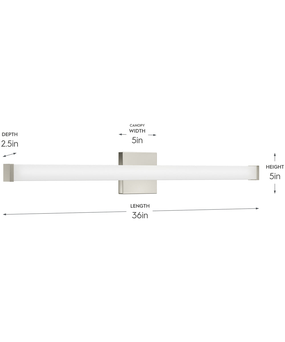 Phase 6.1 36 in. 5CCT Integrated LED Linear Vanity Light Brushed Nickel