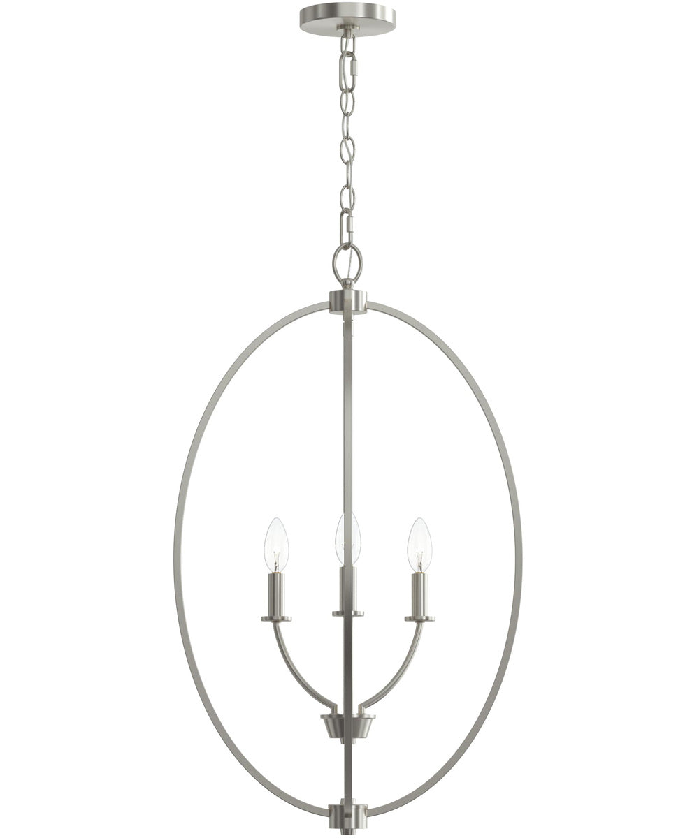 Jheni 3-Light Foyer Pendant Brushed Nickel