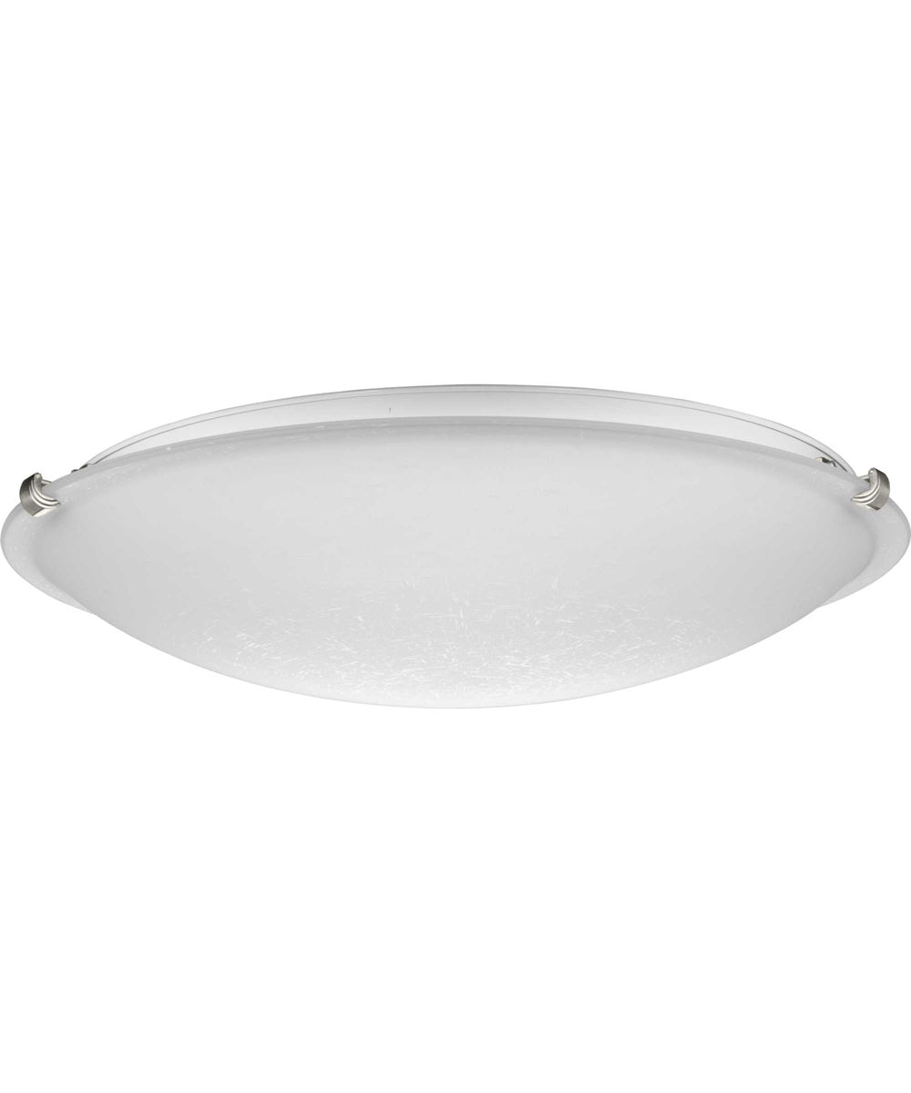 Linen Dome 20-1/4" 4-Light Transitional Etched Linen Glass Flush-Mount Light Brushed Nickel