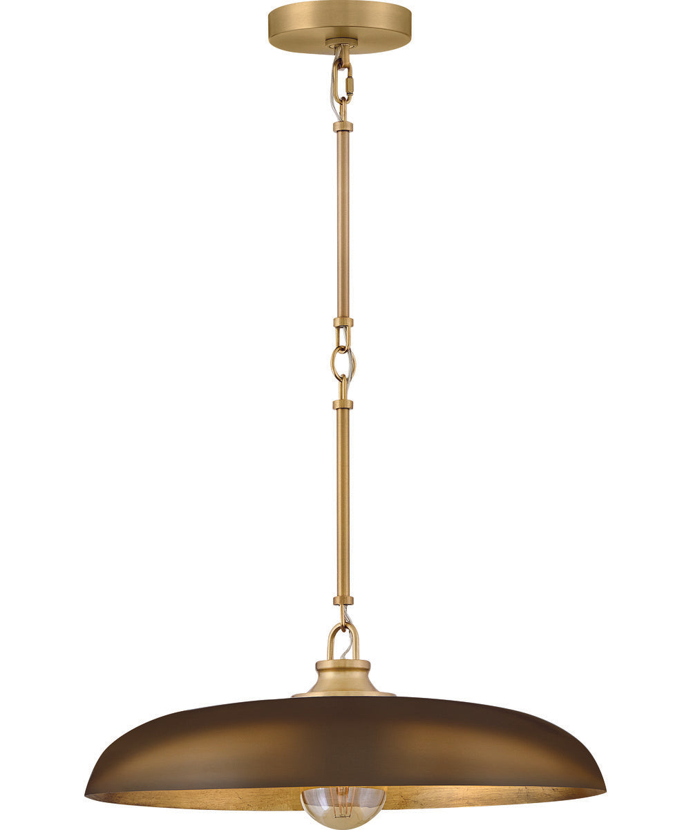 Sadie 1-Light Large Dome Pendant in Lacquered Brass