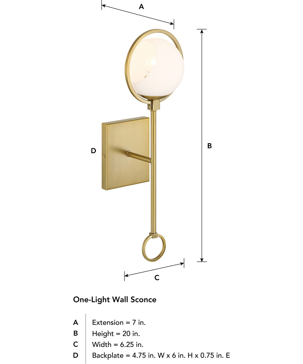 Teatro 1 Light Wall Sconce  Brushed Gold