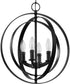 Equinox Black 4-Light Sphere Pendant Matte Black