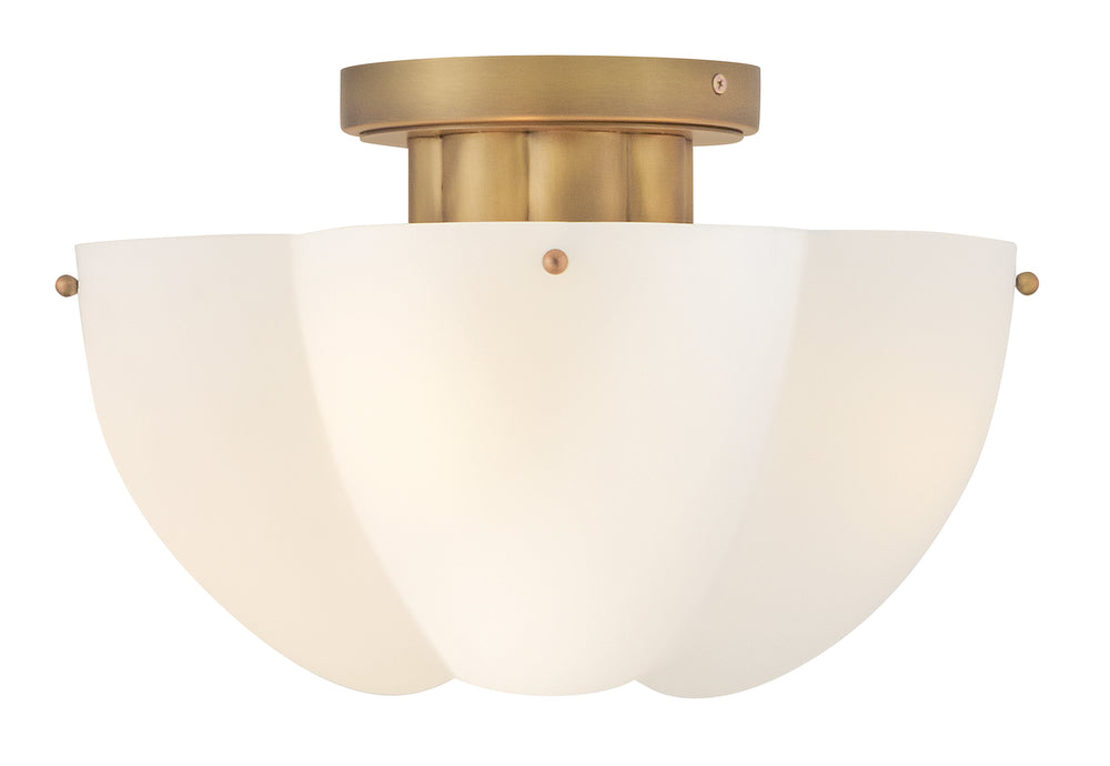 Becca 4-Light Medium Semi-Flush Mount in Heritage Brass