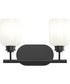 Reines 2-Light Bath Vanity with Opal Glass Shades Matte Black