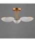 Maris 3-Light Semi Flush White/Natural Aged Brass