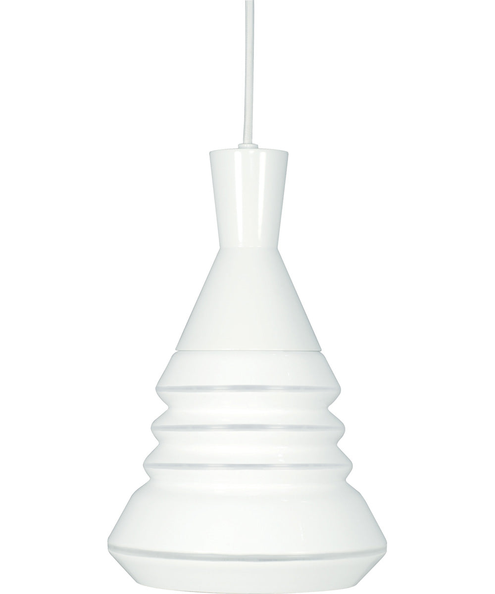 9"W Vortex 1-Light Pendant White