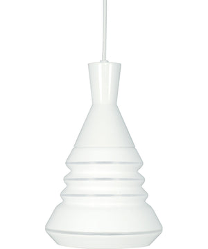 9"W Vortex 1-Light Pendant White
