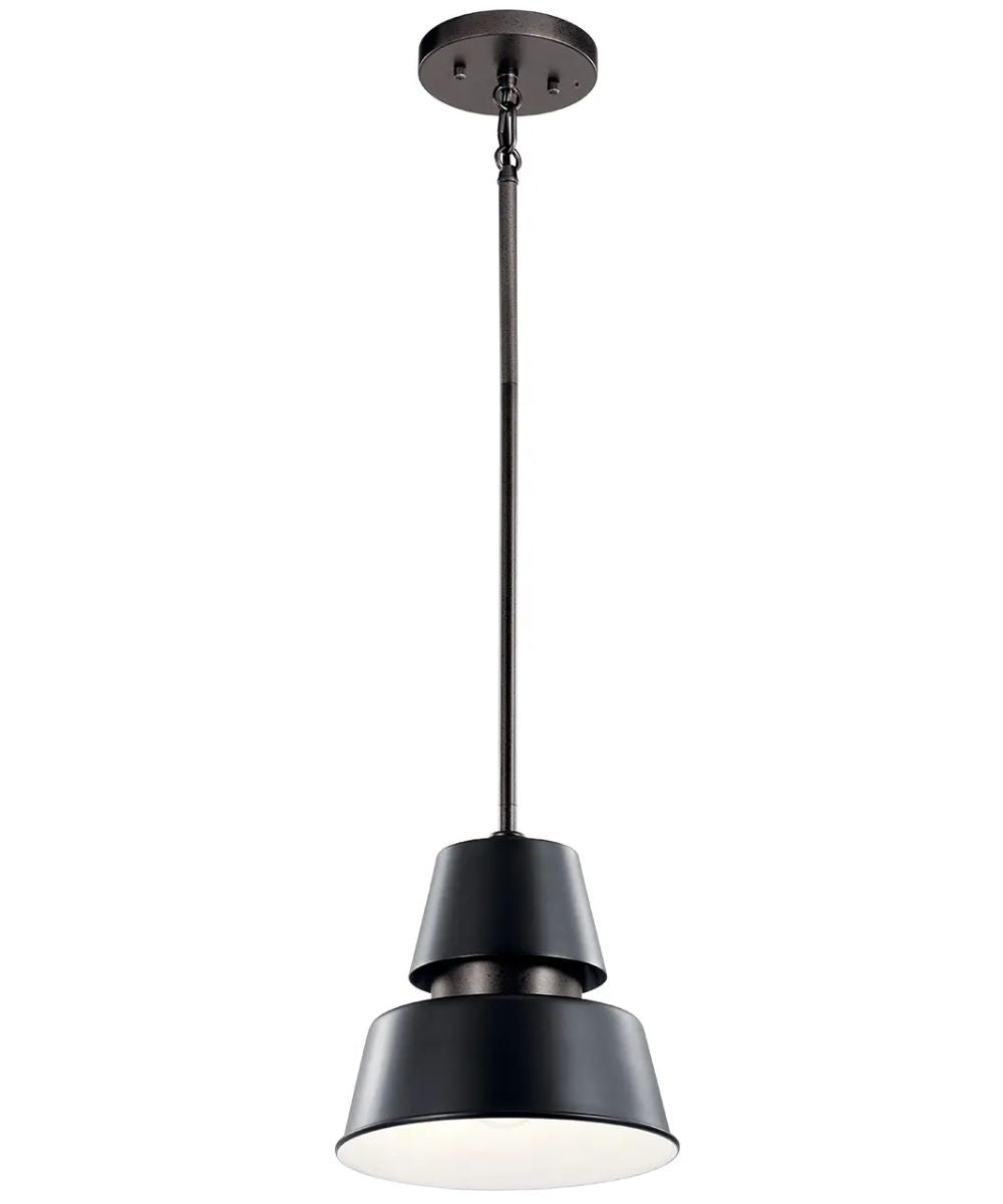 Lozano 9"W 1-Light Black Finish Metal Cone Shade Indoor/Outdoor Pendant Light by Kichler
