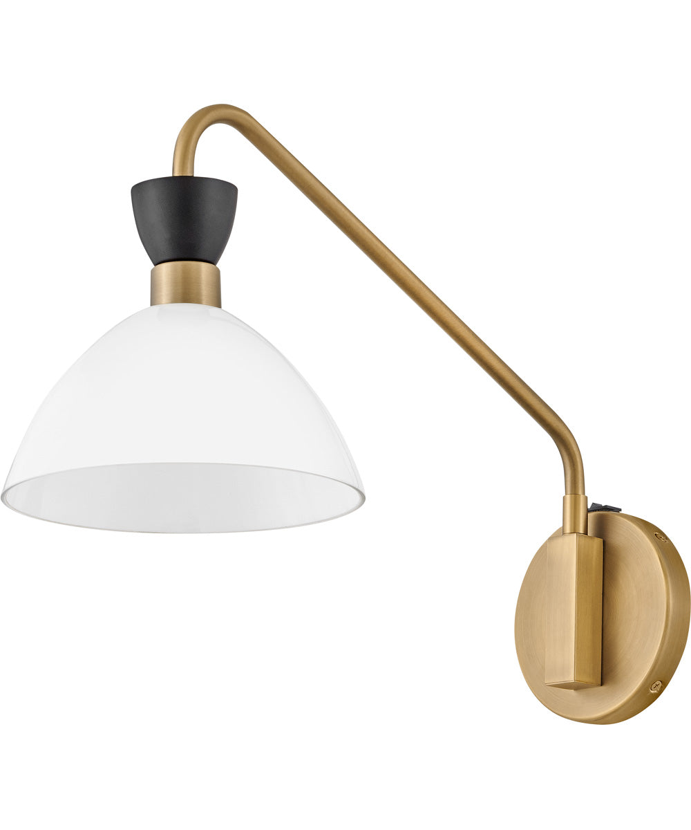 Simon 1-Light Medium Single Light Plug-In Sconce in Black