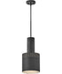 Casey 1-Light Small Pendant in Black