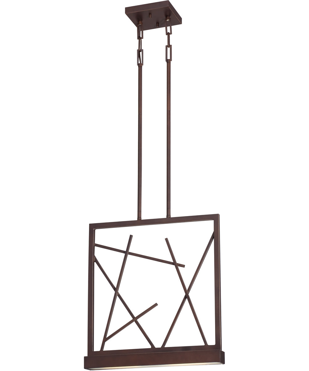 16"W Stix 2-Light Pendant Patina Bronze