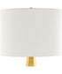 Hexagon Ceramic Gold Table Lamp with White Linen