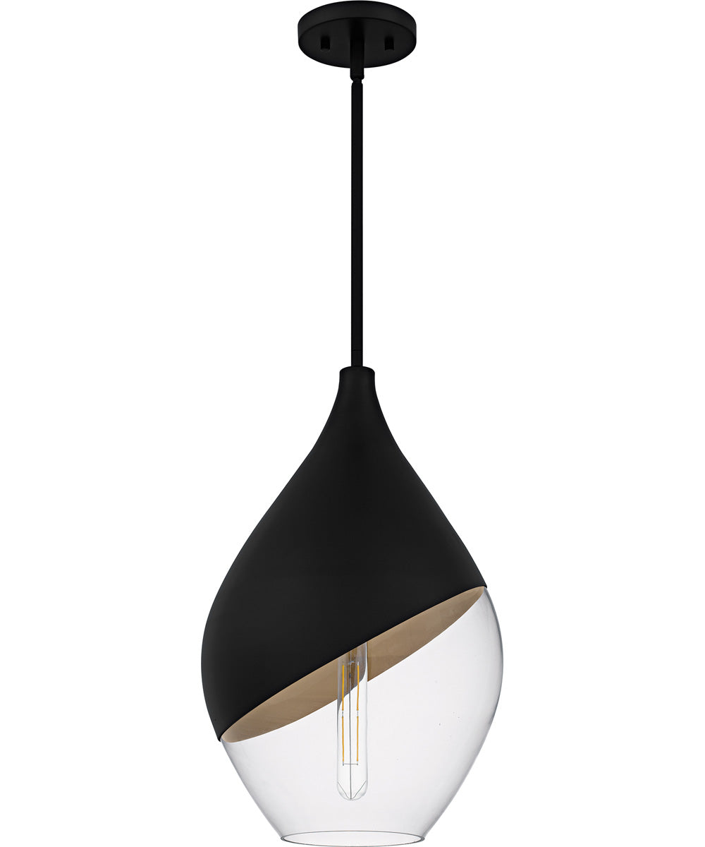 Drover 1-Light 12"W Matte Black Pendant Ceiling Light