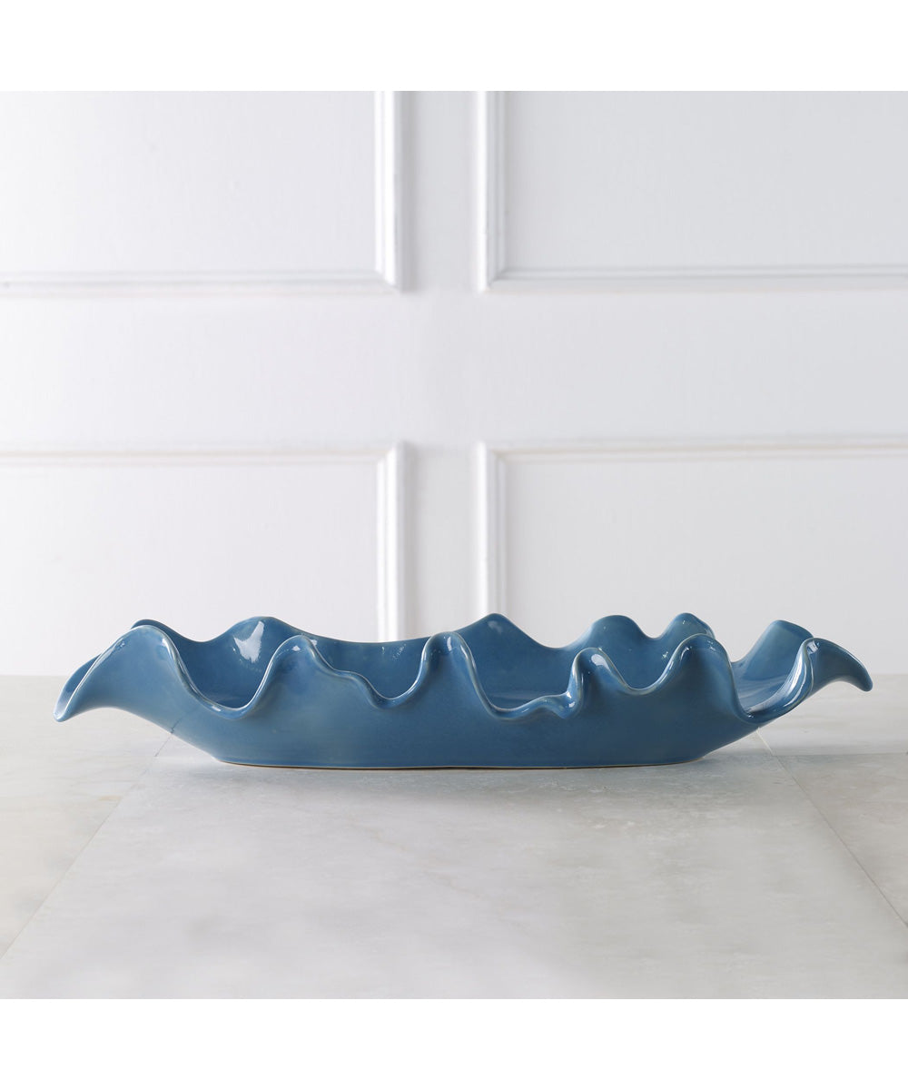 Ruffled Feathers Blue Bowl