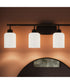 Reines 4-Light Bath Vanity with Opal Glass Shades Matte Black