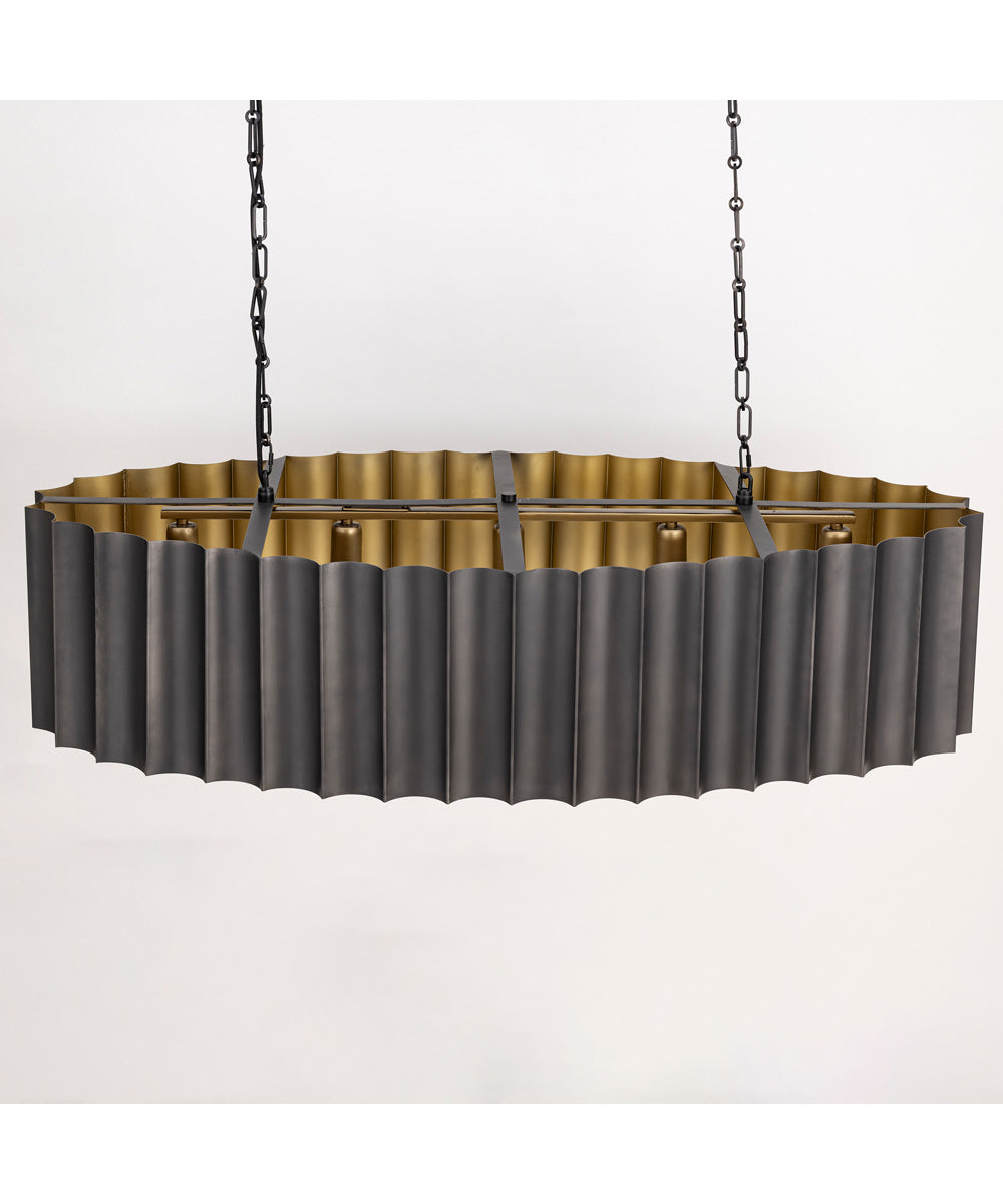 Allegra 5-Light Linear Pendant Gunmetal / Gold