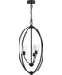 Jheni 3-Light Foyer Pendant with Clear Glass Shades Matte Black
