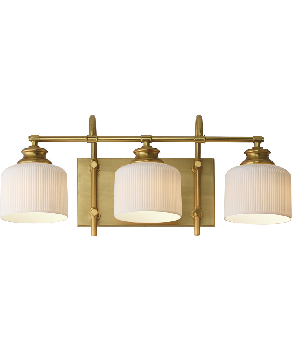 Bisque 3-Light Bath Vanity Natural Aged Brass