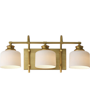 Bisque 3-Light Bath Vanity Natural Aged Brass