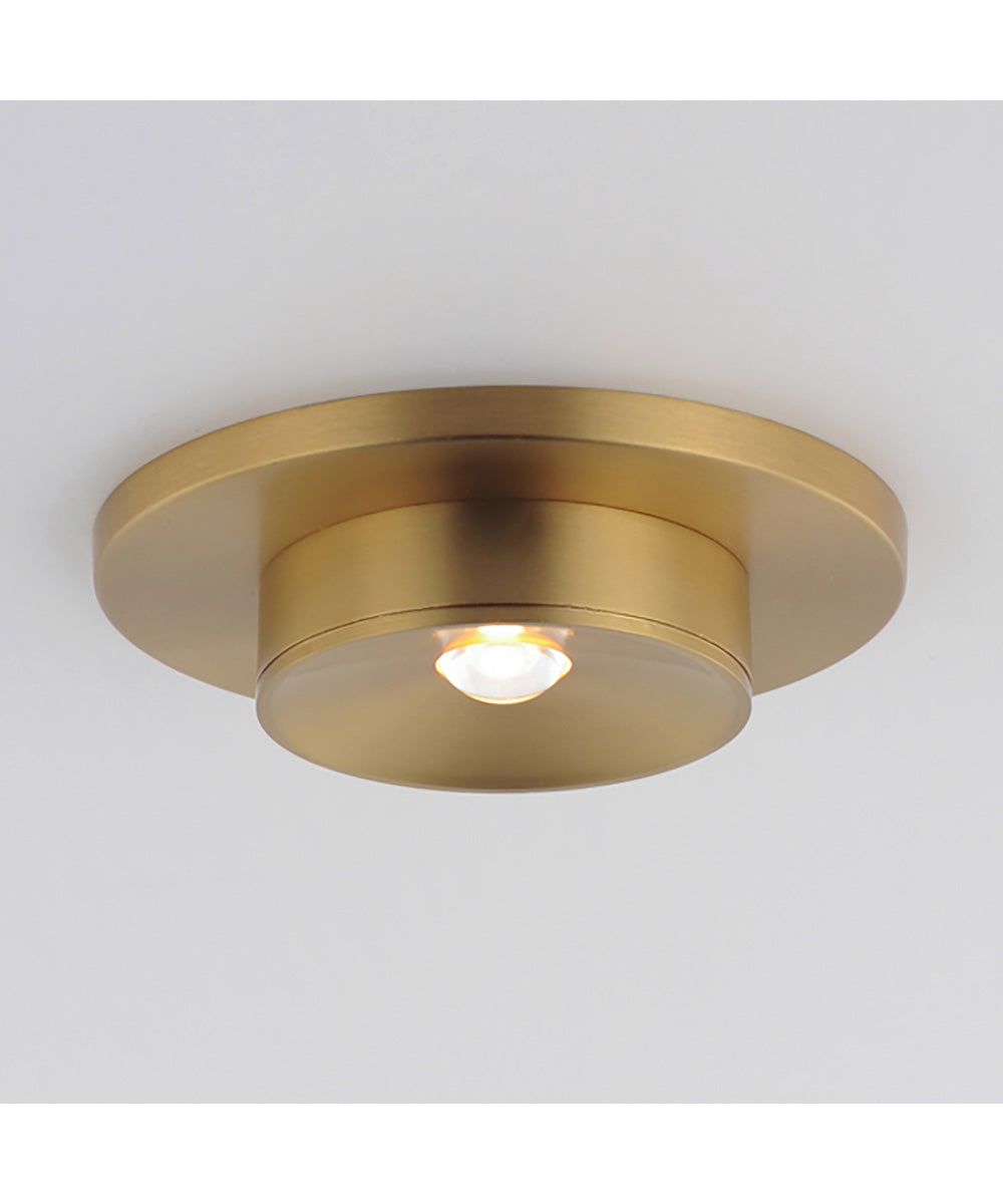 Caldera Narrow Optic LED Flush Mount Natural Aged Brass