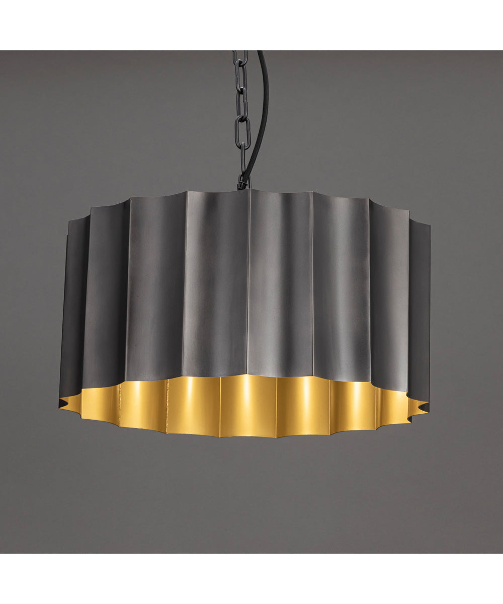 Allegra Large 1-Light Pendant Gunmetal / Gold